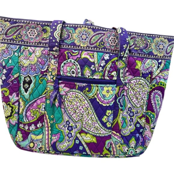 Vera Bradley Signature Laptop Tote Bag Multicolored Paisley Print - Picture 2 of 14